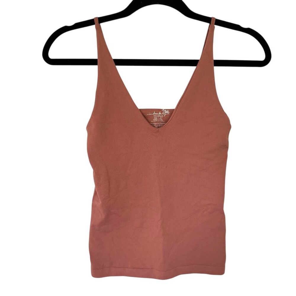 Free People Intimately Peach Seamless V-Neck Cami Top S/M NWOT